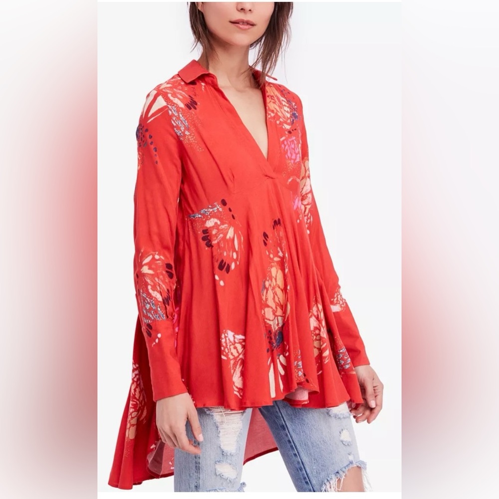 Free People Field of Butterflies Tunic Top